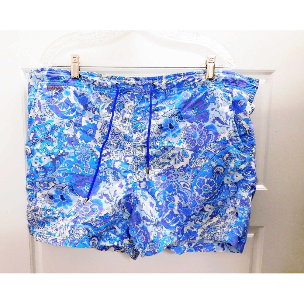 Etro Men's Blue White Floral Print Swim Shorts Italy Size L